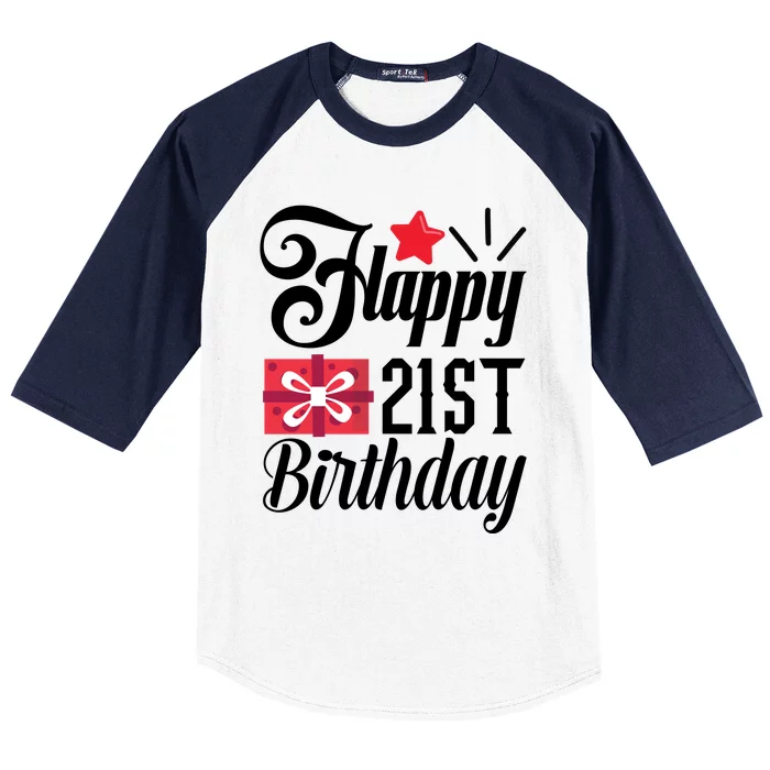 Celebrate 21st Birthday Milestone Graphic Baseball Sleeve Shirt