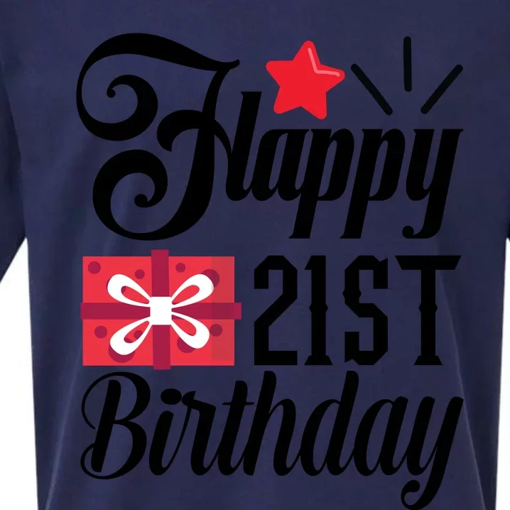 Celebrate 21st Birthday Milestone Graphic Sueded Cloud Jersey T-Shirt