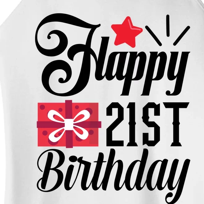 Celebrate 21st Birthday Milestone Graphic Women’s Perfect Tri Rocker Tank