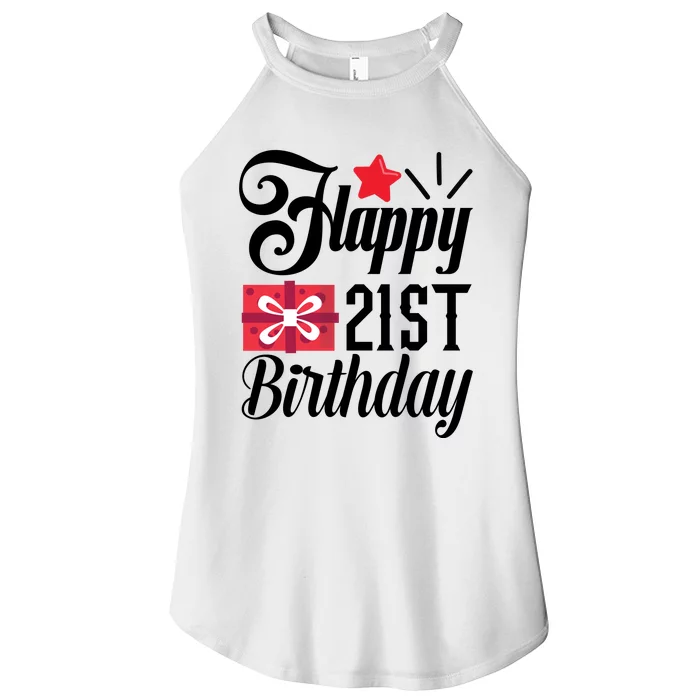 Celebrate 21st Birthday Milestone Graphic Women’s Perfect Tri Rocker Tank