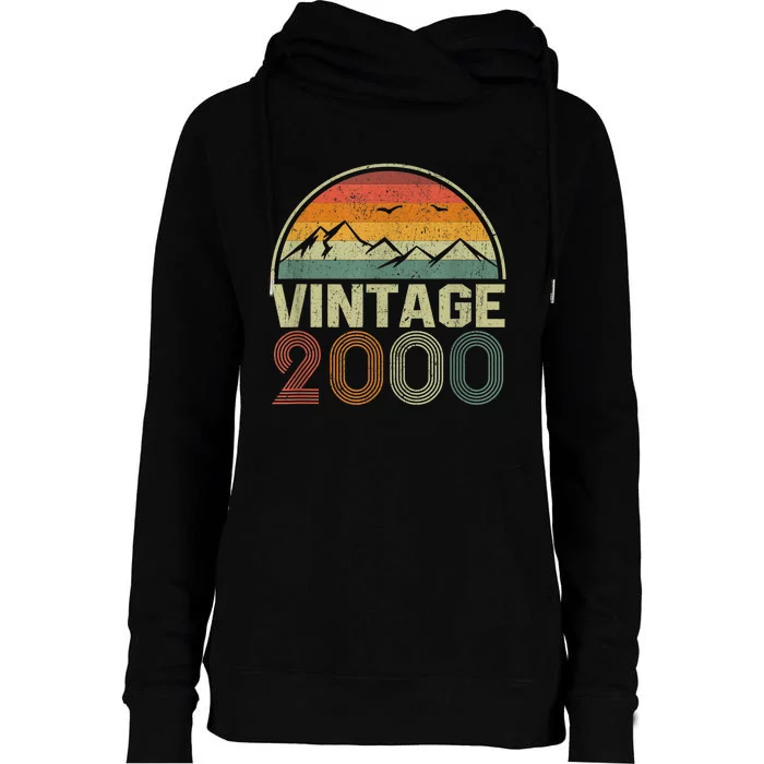 Classic 23rd Birthday Gift Idea Vintage 2000 Womens Funnel Neck Pullover Hood