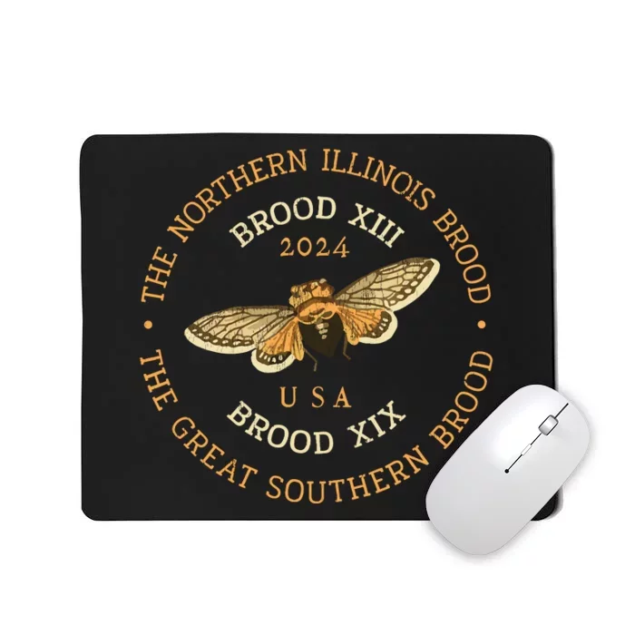 Cicada 2024 Brood Xix & Xiii Co Emergence Magicicada Vintage Mousepad