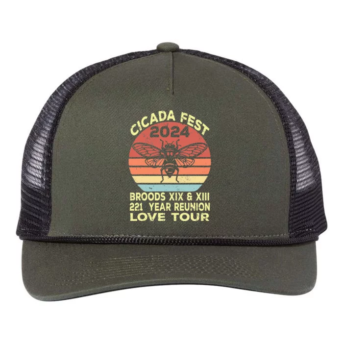 Cicada 2024 Cicada Fest 2024 Broods Xix & Xiii Love Retro Rope Trucker Hat Cap