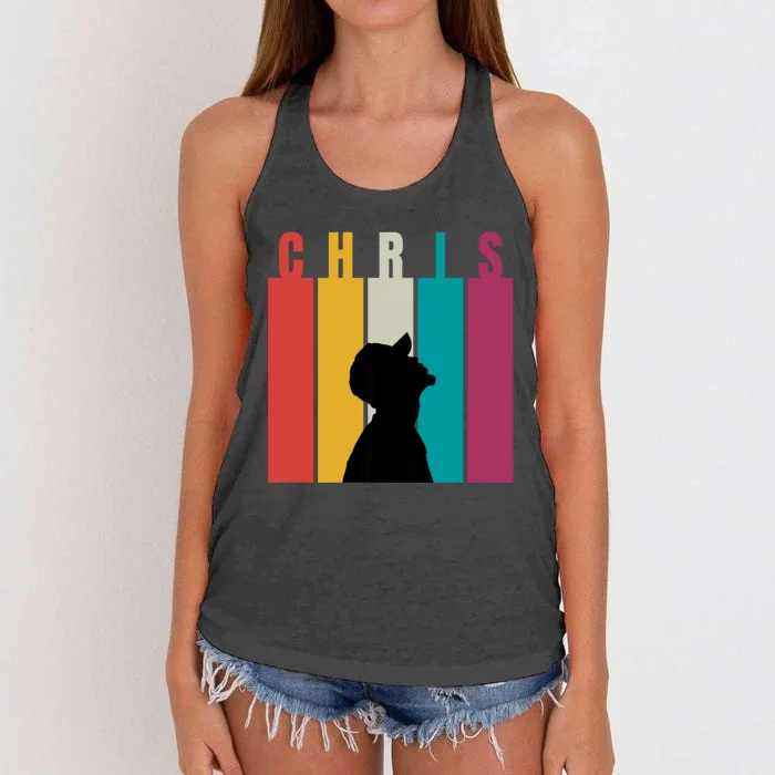 Chris 2024 Chris Personalized First Name Women's Knotted Racerback Tank