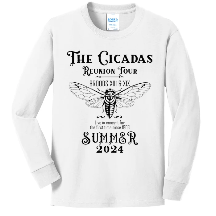 Cicada 2024 Cicada Reunion Broods Xix & Xiii Vintage Kids Long Sleeve Shirt