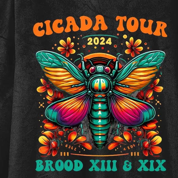 Cicada 2024 Cicada Reunion Broods Xix & Xiii Vintage Hooded Wearable Blanket