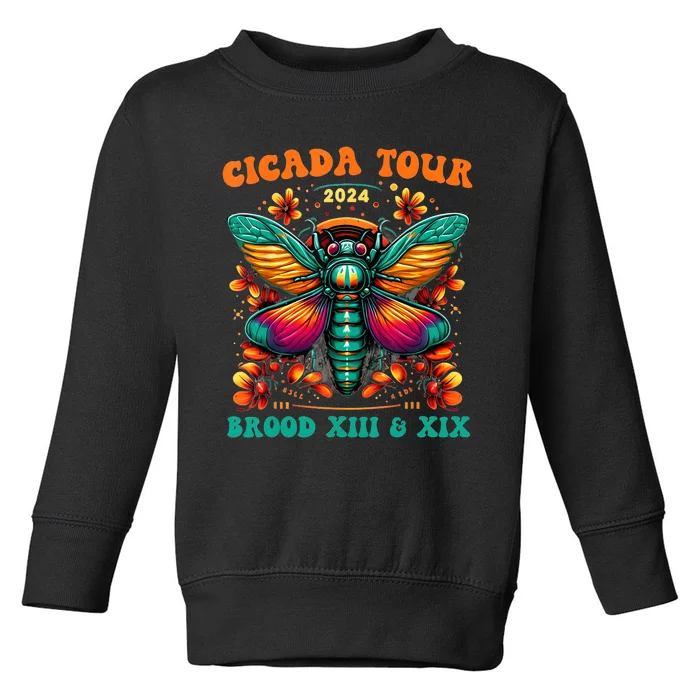 Cicada 2024 Cicada Reunion Broods Xix & Xiii Vintage Toddler Sweatshirt