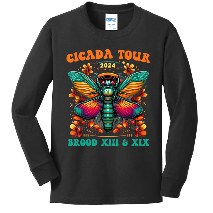 Cicada 2024 Cicada Reunion Broods Xix & Xiii Vintage Kids Long Sleeve Shirt