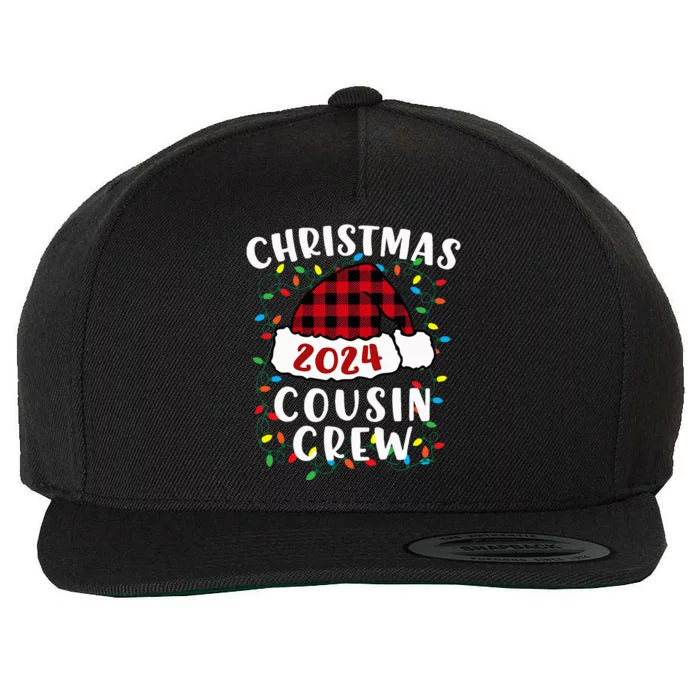 Christmas 2024 Cousin Crew Xmas Lights Santa Hat Pajamas Wool Snapback Cap