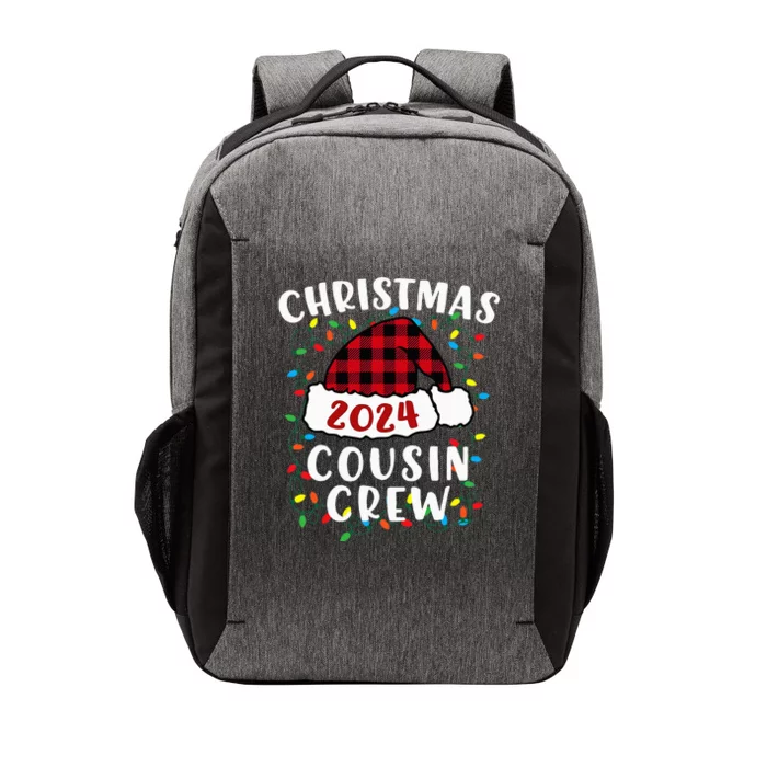 Christmas 2024 Cousin Crew Xmas Lights Santa Hat Pajamas Vector Backpack