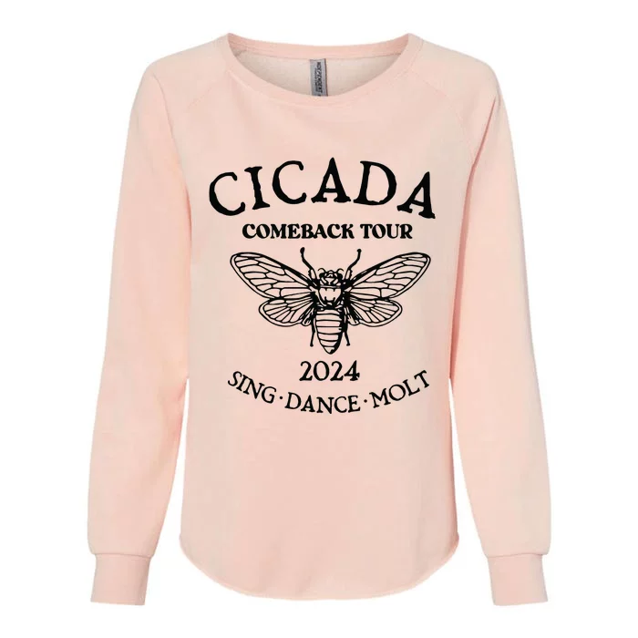 Cicada 2024 Cicada Reunion Funny Cicada Concert Womens California Wash Sweatshirt