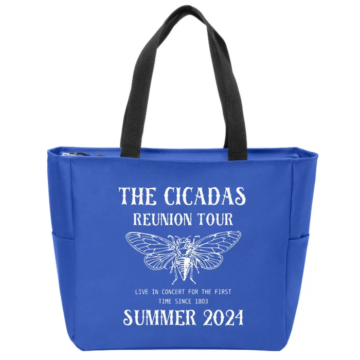 Cicada 2024 Cicada Reunion Funny Cicada Concert Zip Tote Bag