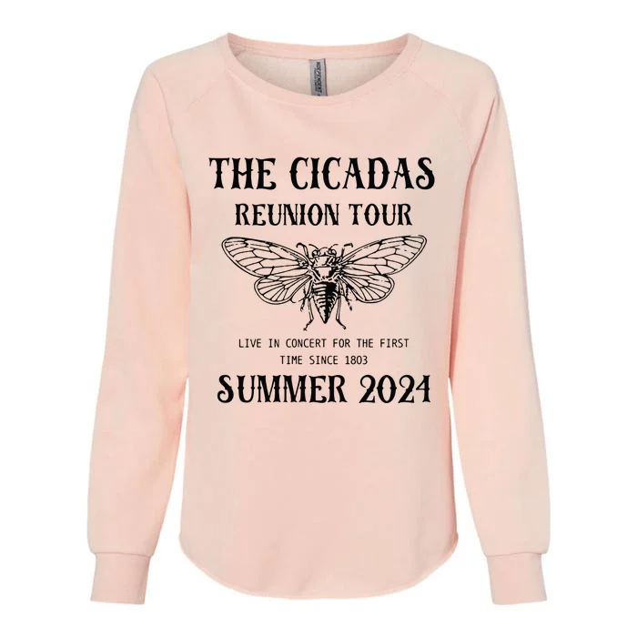 Cicada 2024 Cicada Reunion Funny Cicada Concert Womens California Wash Sweatshirt