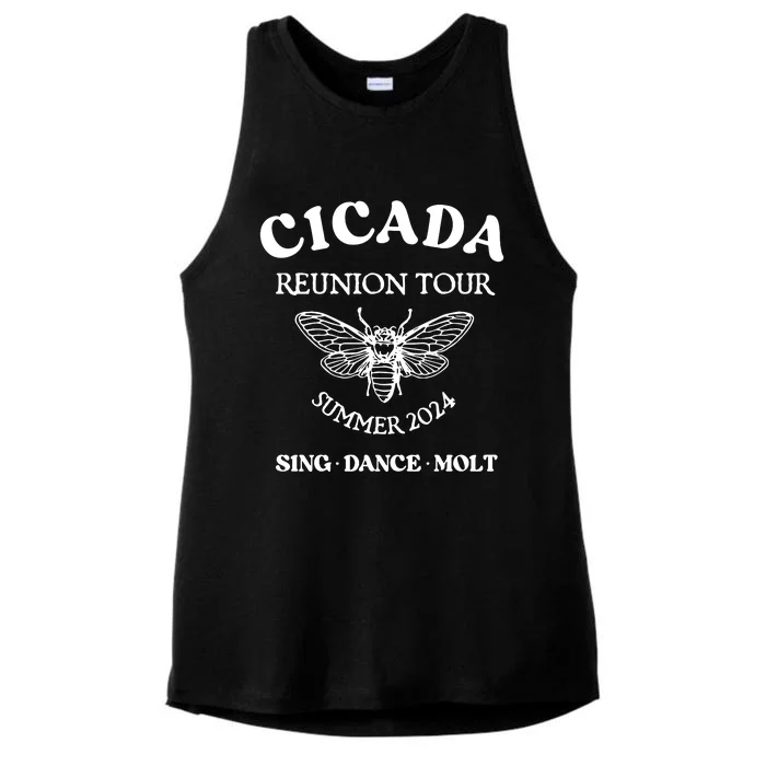 Cicada 2024 Cicada Reunion Funny Cicada Concert Ladies Tri-Blend Wicking Tank