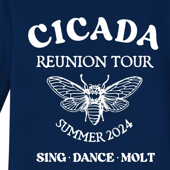 Cicada 2024 Cicada Reunion Funny Cicada Concert Baby Long Sleeve Bodysuit