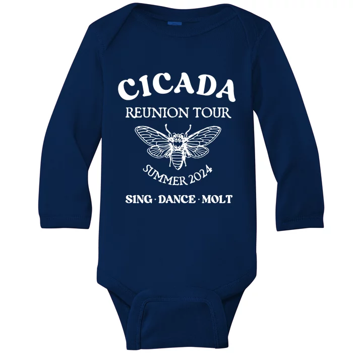 Cicada 2024 Cicada Reunion Funny Cicada Concert Baby Long Sleeve Bodysuit