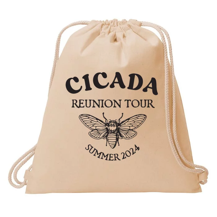 Cicada 2024 Cicada Reunion Funny Cicada Concert Drawstring Bag