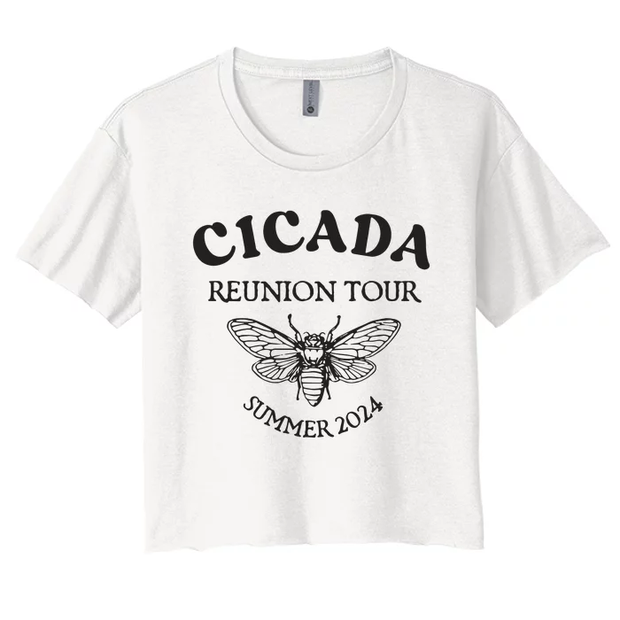 Cicada 2024 Cicada Reunion Funny Cicada Concert Women's Crop Top Tee