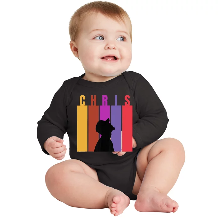 Chris 2024 Chris Personalized First Name Baby Long Sleeve Bodysuit