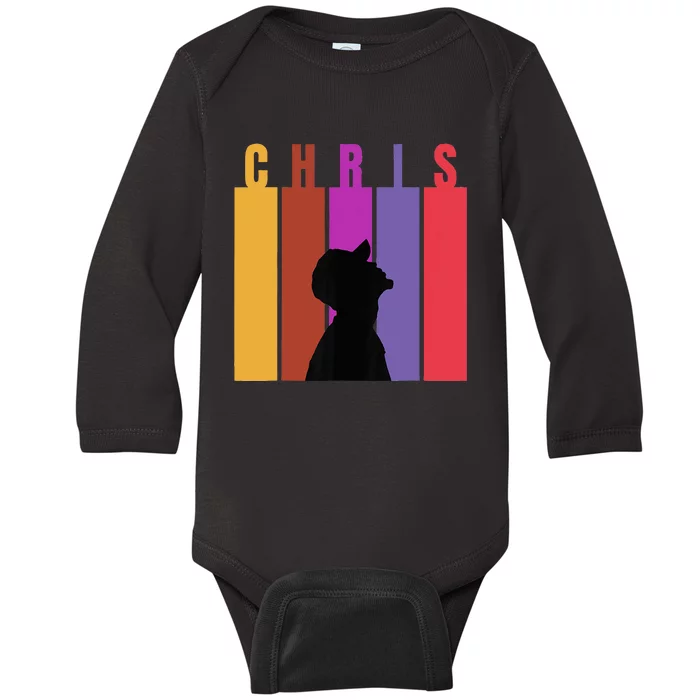 Chris 2024 Chris Personalized First Name Baby Long Sleeve Bodysuit