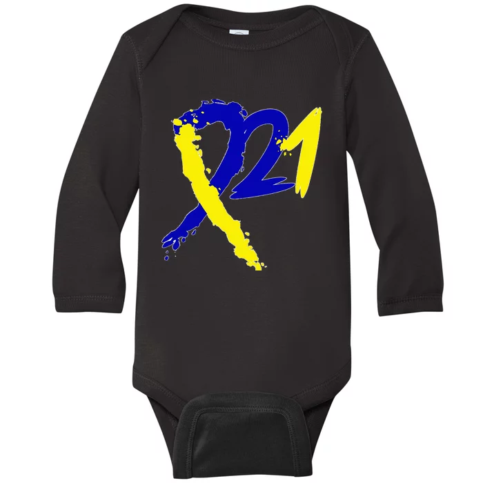 Chromosomes 21 Down Syndrome Gear World Down Syndrome Day Baby Long Sleeve Bodysuit