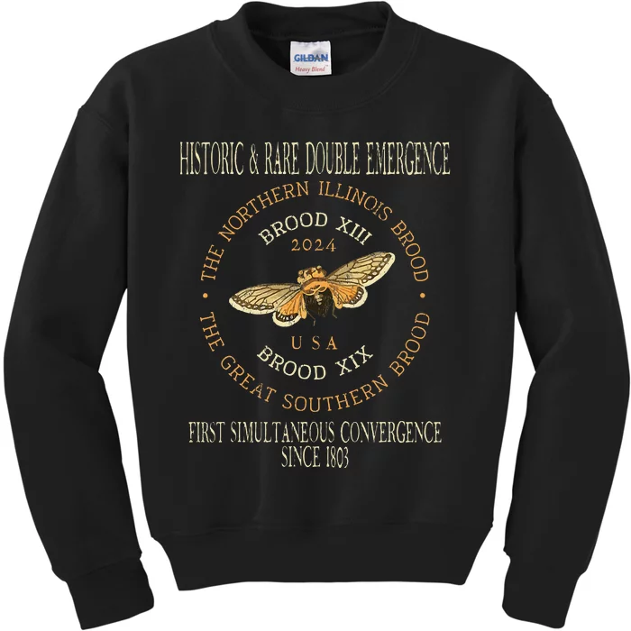 Cicada 2024 Event Brood Xix & Xiii Emergence Kids Sweatshirt