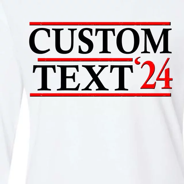 Custom 2024 Political Election Personalize Name Womens Cotton Relaxed Long Sleeve T-Shirt