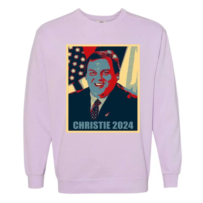 Christie 2024 Election Chris Christie 24 Poster Garment-Dyed Sweatshirt