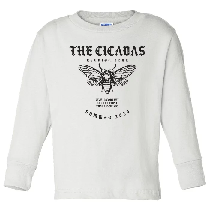 Cicada 2024 Funny Cicada Reunion Toddler Long Sleeve Shirt