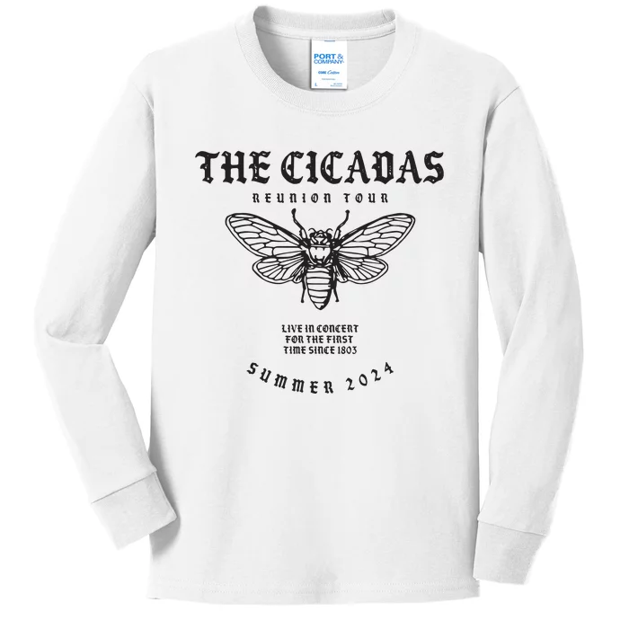 Cicada 2024 Funny Cicada Reunion Kids Long Sleeve Shirt