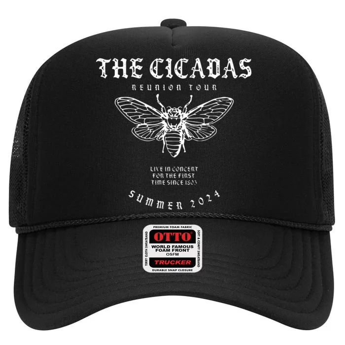 Cicada 2024 Funny Cicada Reunion High Crown Mesh Trucker Hat