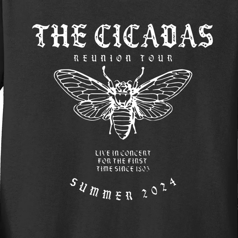 Cicada 2024 Funny Cicada Reunion Kids Long Sleeve Shirt