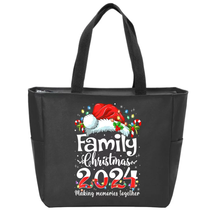 Christmas 2024 Family Matching Squad Santa Elf Funny Xmas Gift Zip Tote Bag