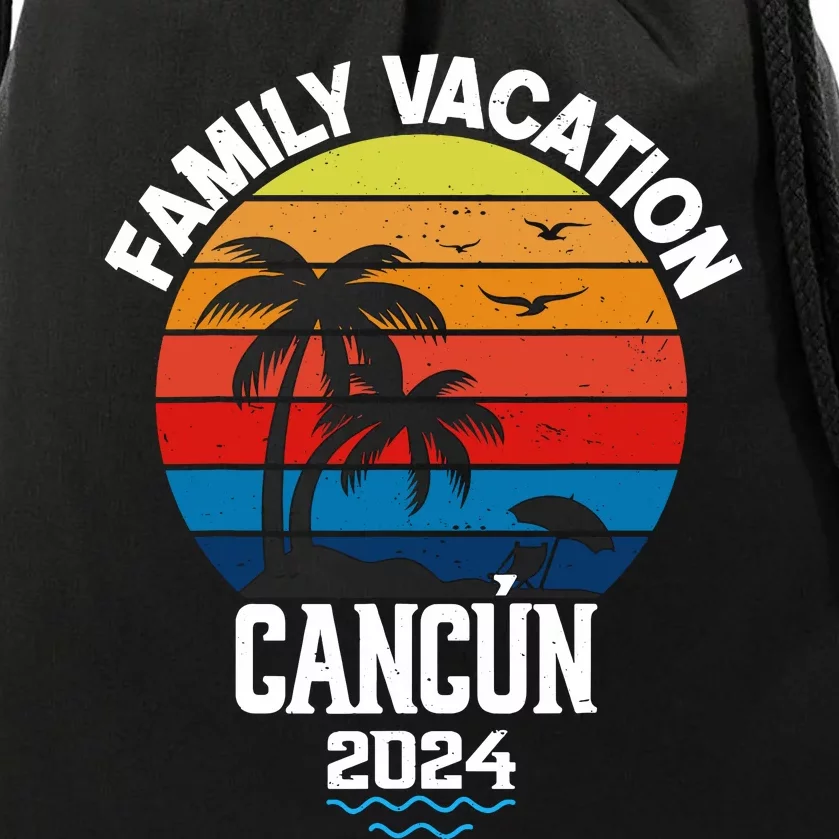 Cancun 2024 Family Vacation Trip Matching Group Drawstring Bag