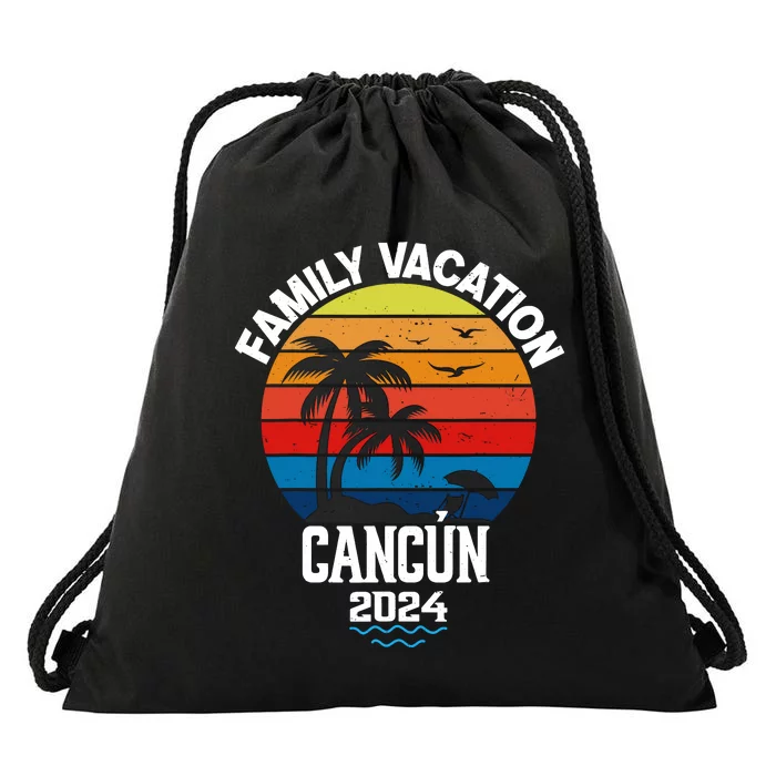 Cancun 2024 Family Vacation Trip Matching Group Drawstring Bag