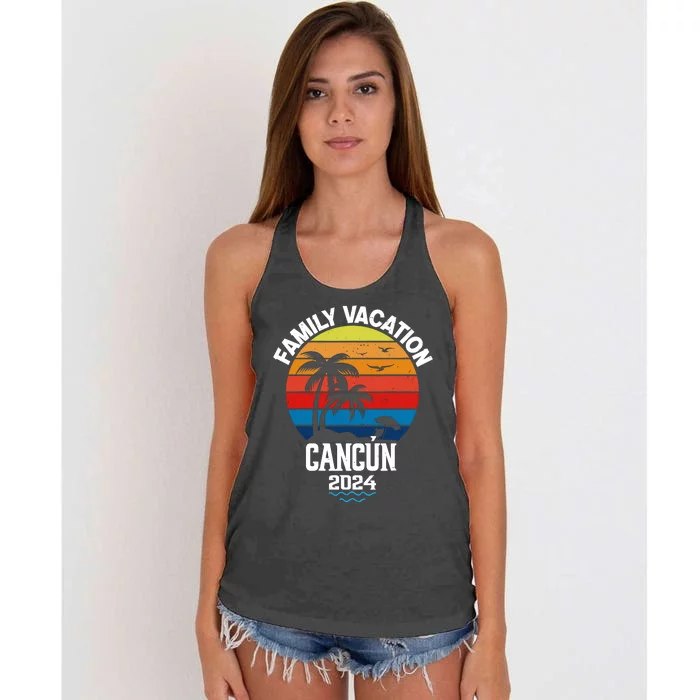 Cancun 2024 Family Vacation Trip Matching Group Women's Knotted Racerback Tank