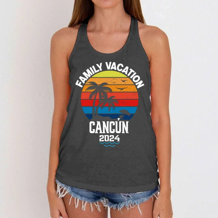 Cancun 2024 Family Vacation Trip Matching Group Women's Knotted Racerback Tank