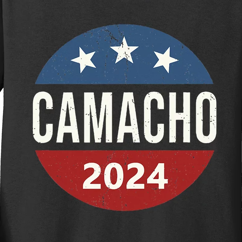 Camacho 2024 funny american flag Kids Long Sleeve Shirt