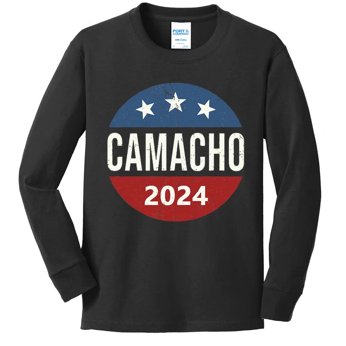 Camacho 2024 funny american flag Kids Long Sleeve Shirt