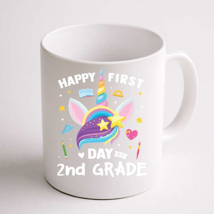 Cute 2Nd Grade Unicorn Happy First Day Of School Gift Front & Back Coffee Mug