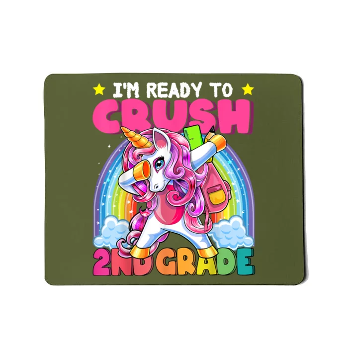 Crush 2nd Grade Dabbing Unicorn Back To School Girl Gift Mousepad