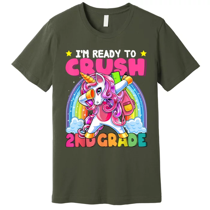 Crush 2nd Grade Dabbing Unicorn Back To School Girl Gift Premium T-Shirt