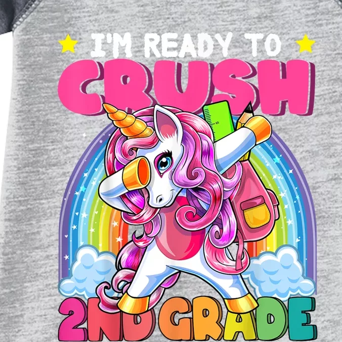 Crush 2nd Grade Dabbing Unicorn Back To School Girl Gift Infant Baby Jersey Bodysuit