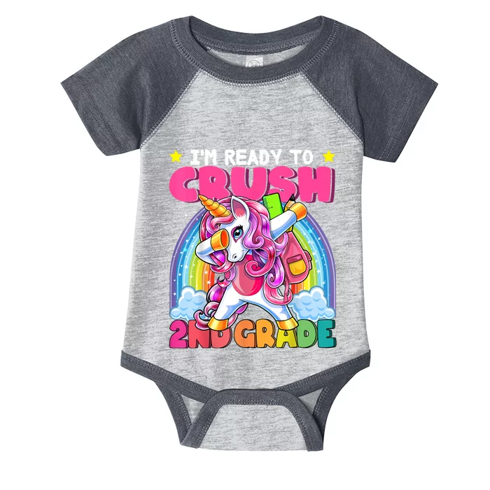 Crush 2nd Grade Dabbing Unicorn Back To School Girl Gift Infant Baby Jersey Bodysuit