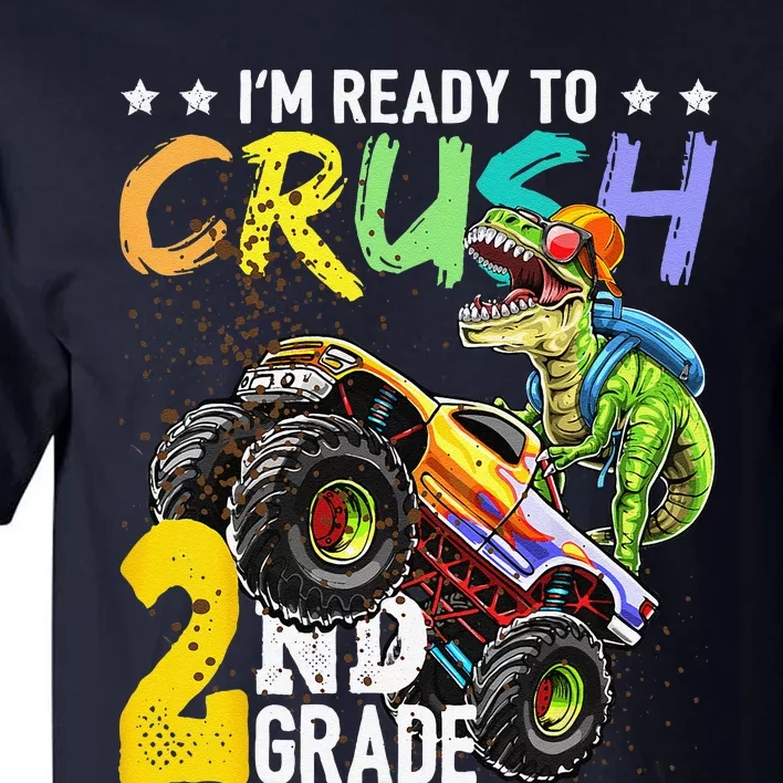 Crush 2nd Grade Dinosaur Monster Truck Back To School Tall T-Shirt