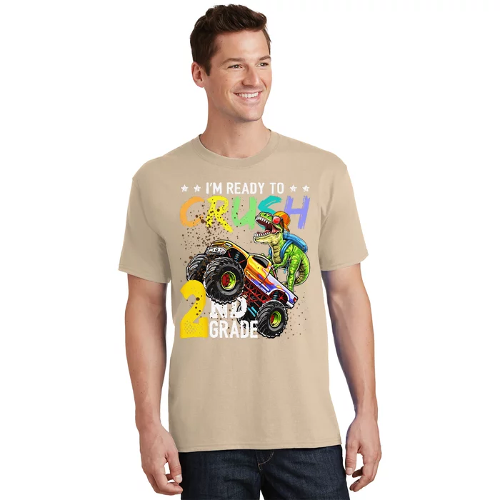 Crush 2nd Grade Dinosaur Monster Truck Back To School T-Shirt