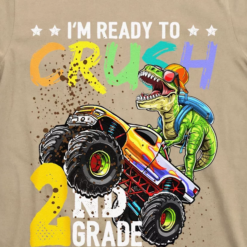 Crush 2nd Grade Dinosaur Monster Truck Back To School T-Shirt