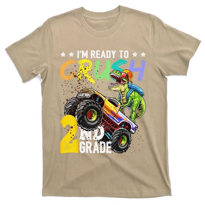 Crush 2nd Grade Dinosaur Monster Truck Back To School T-Shirt