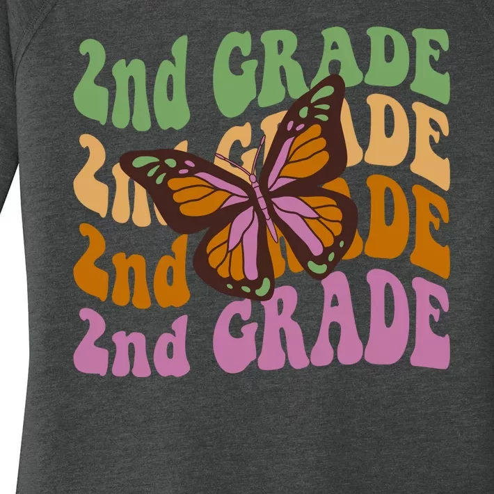 Cute 2nd Grade Butterfly Women's Perfect Tri Tunic Long Sleeve Shirt