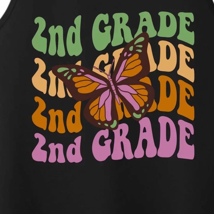 Cute 2nd Grade Butterfly Performance Tank